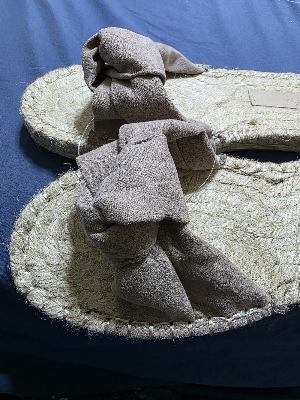 ASOS Taupe Knot Espadrille Slide Sandals